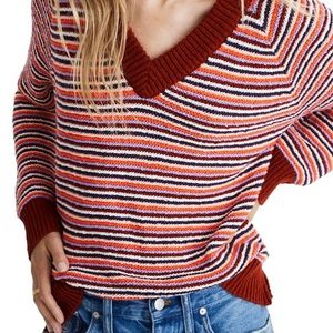 Madewell "arden" v-neck BNWT crop sweater sz M